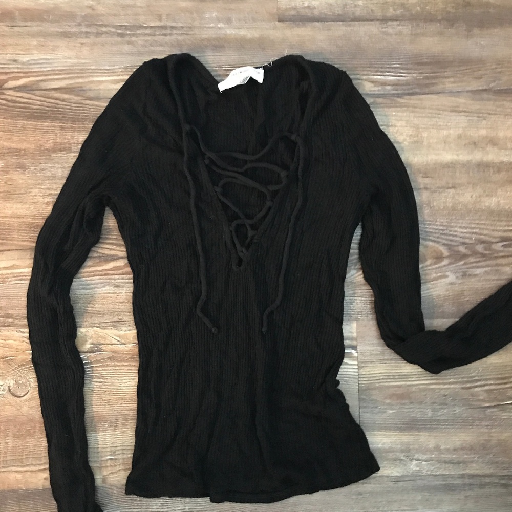 Urban Outfitters Project Social Tee Lace Up Top